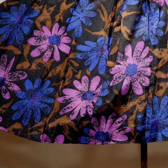 VTG 60's Daisy Floral Pleated Scooter Dress XS/S - Picture 10 of 12